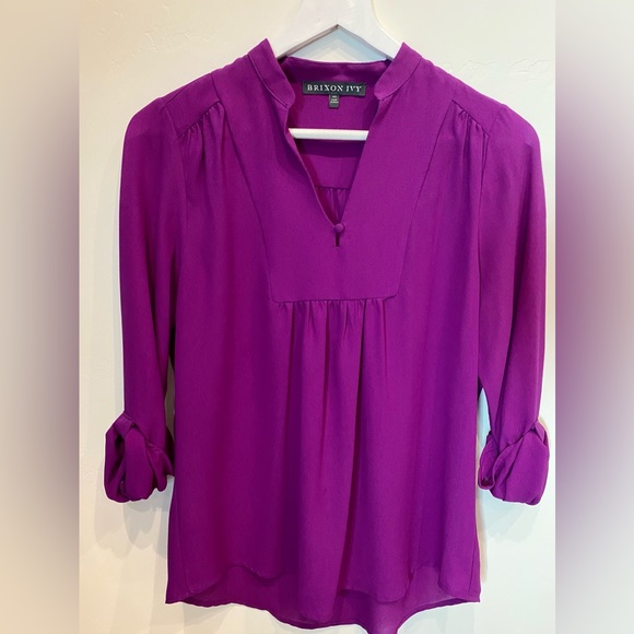 Brixon Ivy Stitch Fix Top. Sylvester Split Neck Shirt 3/4 Sleeve Size XS - Picture 4 of 9
